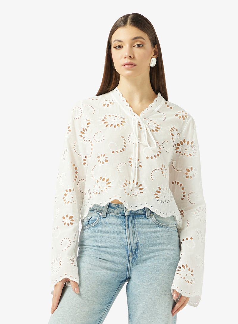 ELLA Shiffli Tie Up Shirt - Image 1